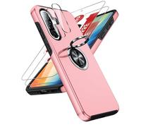 LeYi Coque pour Samsung Galaxy A56/A 56 avec 2 Verre Trempé Vitre Protection, 2 Protection Camera et Anneau Telephone Invisible, Militaire PC et TPU Etui Antichoc Housse pour Samsung A56 - Rose