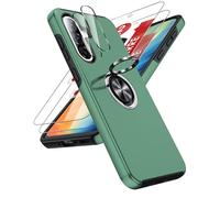 LeYi Coque pour Samsung Galaxy A56/A 56 avec 2 Verre Trempé Vitre Protection, 2 Protection Camera et Anneau Telephone Invisible, Militaire PC et TPU Etui Antichoc Housse pour Samsung A56 - QVert