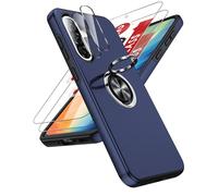 LeYi Coque pour Samsung Galaxy A56 / A36 avec 2 Verre Trempé Vitre Protection, 2 Protection Camera et Anneau Telephone Invisible, Militaire PC et TPU Etui Antichoc Housse pour Samsung A 56 - Bleu