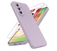 LeYi Coque pour Samsung Galaxy A57 5G Anneau avec 2*Verre Trempé, Housse de Protection en Souple Silicone Liquide, Etui Antichoc Cover Ultra Mince pour Samsung Galaxy A 57 - Pourpre