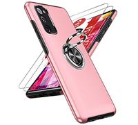 LeYi Coque pour Samsung Galaxy S20 FE 5G/4G avec 2 Verre Trempé Vitre Protection et Anneau Telephone, Militaire PC et TPU Silicone Etui Antichoc Housse pour Samsung Galaxy S20FE 5G/4G - Rose