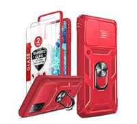 LeYi Coque pour Samsung Galaxy S20 FE 5G/4G(Pas S20) avec 2 Verre Trempé, 360 Full Body Protection de la Caméra en PC Dur Anti-Chut Renforcée Armor Heavy Duty Antichoc Bumper Housse Etui Rouge