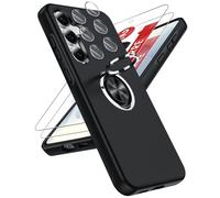 LeYi Coque pour Samsung Galaxy S25 FE / S25FE avec 2 Verre Trempé 2 Protection Camera, Telephone 256 Go/128 de Housses Protection Téléphone Case Portables Silicone Antichoc et Anneau Étui - Noir