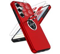 LeYi Coque pour Samsung Galaxy S25 FE / S25FE avec 2 Verre Trempé 2 Protection Camera, Telephone 256 Go/128 de Housses Protection Téléphone Case Portables Silicone Antichoc et Anneau Étui - Noir