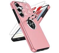 LeYi Coque pour Samsung Galaxy S25 FE / S25FE avec 2 Verre Trempé 2 Protection Camera, Telephone 256 Go/128 de Housses Protection Téléphone Case Portables Silicone Antichoc et Anneau Étui - Noir