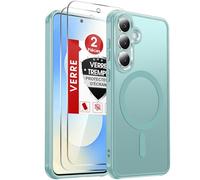 LeYi Coque pour Samsung S25 FE / S25FE, avec 2 Verre Trempé, Menthe