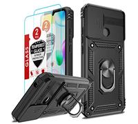 LeYi Coque pour Xiaomi Redmi 10C avec Protection Camera et 2 Verre Trempé, Anneau Support Militaire Anti-Chute Bumper Antichoc Rigide Armure Housse Etui pour Redmi 10C Noir