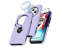 LeYi Coque pour Xiaomi Redmi 14C/14 C avec 2 Verre Trempé Vitre Protection, 2 Protection Camera et Anneau Telephone Invisible, Militaire PC et TPU Etui Antichoc Housse pour Redmi 14C - Mauve