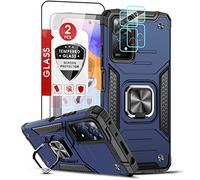 LeYi Coque pour Xiaomi Redmi Note 11 Pro 4G/Note 11 Pro 5G/ Note 12 Pro 4G avec 2 Verre Trempé, 2 Protection Camera et Anneau Telephone, Militaire PC et TPU Silicone Etui Antichoc Housse - Bleu
