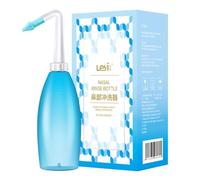 Leyi Flacon de rinçage nasal avec double embout coudé à 60° pour un lavage nasal confortable