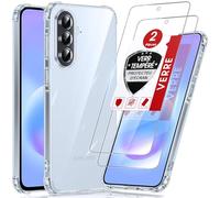 LeYi Coque pour Samsung A57 5G avec 2 Verre Trempé Vitre Protection, Etui Ultra Mince Housse de Protection Silicone Souple Bumper Antichoc Étui pour Samsung Galaxy A 57 5 G, Trasparente