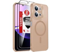 LeYi pour Coque Redmi 15C, avec 2 Verre Trempé, Or Désert