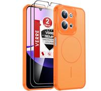 LeYi pour Coque Redmi 15C, avec 2 Verre Trempé, Orange Bicolore