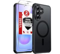 LeYi pour Coque Samsung A57 / A 57 5G: Coque A57 avec 2 Verre Trempé, Noir | Housse Magnétique Translucide Matte, Étui Antichoc avec Bumper en TPU et Dos en PC, Phone Case pour Samsung Galaxy A57 5 G