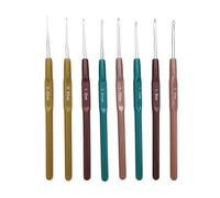 LEYILE Lot de 8/10 crochets ergonomiques de 0,6 à 2,0 mm, différentes tailles, aiguilles à tricoter pour travaux manuels en dentelle