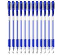 Leylor Stylos gel - 12pcs/boîte Deli 6600ES Gel Pen 0.5mm Tête Étudiant Gel Pen Signature Stylo Bureau Stationnaire avec Diamètre 9mm + Gaine En Caoutchouc Souple(Blue)