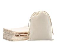 Leylve 8 Sachets en Coton 25x30 cm - Grands Sacs Cadeaux Réutilisables Personnalisables par Vous-Même avec Cordon - Pour Mariage, Anniversaire, Fêtes, Avènement