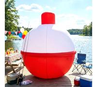 Leyndo Décorations géantes gonflables à DEL de 1,5 m pour l'extérieur - Rouge et blanc - Décoration de fête d'anniversaire pour les pêcheurs sur glace - Fournitures de fête d'anniversaire