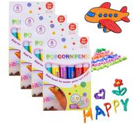 Leyof 2026 Magic Popcorn Pens, 12/18/24 PièCes Popcornpens, Diy Bubble Popcorn Drawing Pens, Pour Les Cartes De VœUx, Les Cartes D'Anniversaire (4 boîtes)