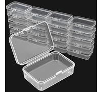 Leyrens 21 pcs Petite Boite Rangement Plastique, petite boite réutilisable avec couvercle, pour pilules, les perles, les bouchons d'oreille et d'autres petits objets (6.4 X 4.5 X 2 cm)