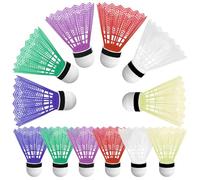 Leyrens Lot de 12 balles de Badminton, Volant de Badminton en Plastique légers et Robuste Articles de Sport, avec tête sphérique en Mousse colorée, pour entraînement en intérieur et extérieur