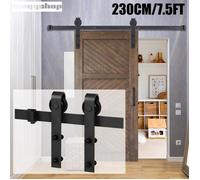 LEYSHOP 230cm-7.5FT Quincaillerie Kit de Rail pour Porte Coulissante Hardware Ensemble Industriel pour Porte Suspendue