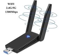 Leytn Adaptateur WiFi USB Clé USB WiFi 5G2.4G 1300Mbps Récepteur wifi usb avec Antenne 5dBi pour PC Ordinateur