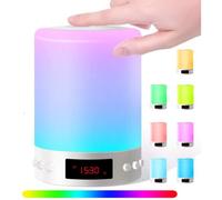 Leytn® Enceinte Bluetooth Lumineuse Haut-Parleur Bluetooth Portable sans Fil avec Lampe colorée Commande Tactile et Réveil
