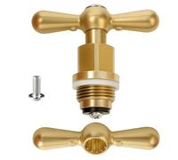 LEYURISE Bouchon de tige de valve en laiton et lot de 2 poignées de robinet compatibles avec le bavoir de tuyau Arrowhead Pièces de rechange # : PK1100 PP806-15
