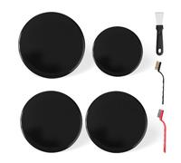 LEYURISE Lot de 4 capuchons de brûleur de surface noirs brillants compatibles avec cuisinière à gaz GE - Remplace le four : wb29k10009 (petit 6,6 cm) wb29k10001 (moyen 8,1 cm) wb29k10006 (grand 8,9 cm