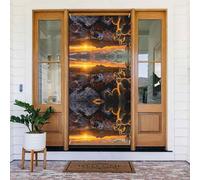 Lézard avec lunettes de soleil pour porte de crépuscule, décoration de bannière de porte pour intérieur et extérieur, printemps, été, automne, hiver, Halloween, décorations de Noël