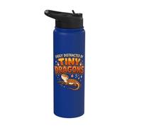 Lézard barbu facilement distrait par les petits dragons Stainless Steel Insulated Water Bottle