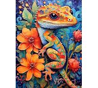 lézard Bricolage Diamond Painting 30x40cm, 5D DIY Diamant Painting Kit Complet, Diamant Strass Point de Croix Cristal Painting, animal Diamond-Painting pour Tableau Décoration Murale et Cadeaux A-0