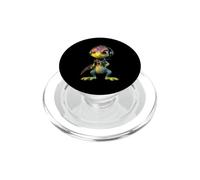 Lézard coloré Portant des écouteurs pour Amateur de Musique PopSockets PopGrip pour MagSafe