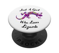 Lézard Just A Girl Who Loves Lizards Outfit Lizard Lover PopSockets PopGrip Adhésif