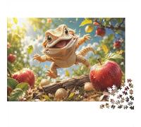 Lézard Pomme Nature Puzzle, 1000 Pièces Jeu Intérieur Adulte | 70x50cm Carton, Exercice Cérébral, Finition Surface Lisse, Amateurs De Puzzles, Réduction Du Stress