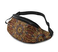 Lézards Et Boho Soleils Et Mandalas Sac Banane pour Femme Homme Sport Taille Pack Sac Réglable Entraînement Taille Sac, Noir 7, Taille Unique