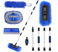 Lezcufer Brosse de Lavage de Voiture de 165,1 cm avec Long Manche, Balai de Lavage de Voiture, Brosse de Lavage de Voiture à Poils Doux avec poignée Extensible et raccord de Tuyau pour Voiture, VUS