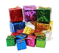 LEZED Boîte Decorative Boîte Noël Carton Pendentif Coloré Noël Coffret Cadeau Pendentif Coloré pour Arbre de Noël Mini Coffret Cadeau Suspendu pour Sapin de Noël Décor Maison 66 Pièces