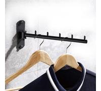 LEZED Cintre à Vêtements en Acier Inoxydable avec Bras Pivotant Barres de Support Porte Cintre Mural avec 5 crochets Pour vêtements Crochets Pour Organiseur de Rangement Chambre et Salle de bain