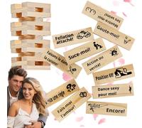 Lezehea Jeux Coquins pour Couples（Français） - 48 Pièces Jeu de Construction Romantique pour Couples - Jeu de Société Adultes pour Couples - Cadeau Romantique Anniversaire & Saint-Valentin