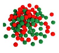 Lezevn Jomnvo Lot de 100 pompons de Noël en feutre pour loisirs créatifs Rouge et vert 2 cm