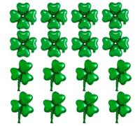 Lezevn Lot de 16 ballons trèfle en aluminium pour fête prénatale, mariage, anniversaire, fête de la Saint-Patrick