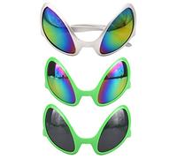 Lezevn Lot de 3 lunettes de soleil Alien pour Halloween, Noël, fête d'extraterrestre