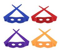 Lezevn Lot de 4 demi-masques multicolores réglables de style ninja pour déguisement de super-héros