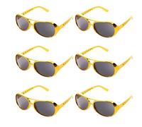 Lezevn Lot de 6 lunettes dorées Elvis style rockstar des années 50 pour cosplay, Halloween, carnaval, fête à thème