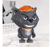 Lezi 8179 roi stupide loup mouton intelligent dessin animé Animal monstre Animal de compagnie 3D Mini blocs de