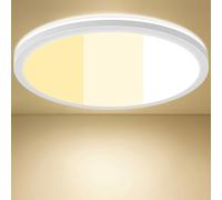 LEZOE LED Deckenleuchte 24W, 185 lm/W 4450LM 3000K/4000K/6500K Einstellbar, Deckenlampe Panel für Schlafzimmer, Küche, Bad, Wohnzimmer, Flur, Balkon (mit Energieklasse-B Lichtquelle) ₵400X28.5MM
