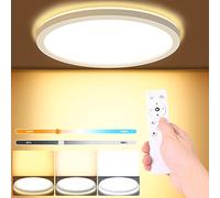 LEZOE Plafonnier LED Dimmable avec Télécommande, 18W LED Plat Luminaire 1800lm, Température de Couleur 3000K-6000K, 2.5cm Ultra Fin Plafonnier 22cm pour Chambre, Salon, Salle de Bain, Cuisine Ø22cm