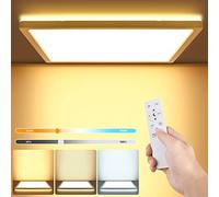 LEZOE Plafonnier LED Dimmable avec Télécommande, 18W LED Plat Luminaire 1800lm, Température de Couleur 3000K-6000K, 2.5cm Ultra Fin Plafonnier Carré 22cm pour Chambre, Salon, Salle de Bain, Cuisine